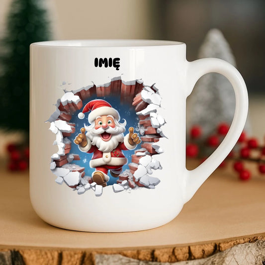 Kubek elegant świąteczny - Mikołaj 3D - personalizowana BN83 - StoryCups.pl