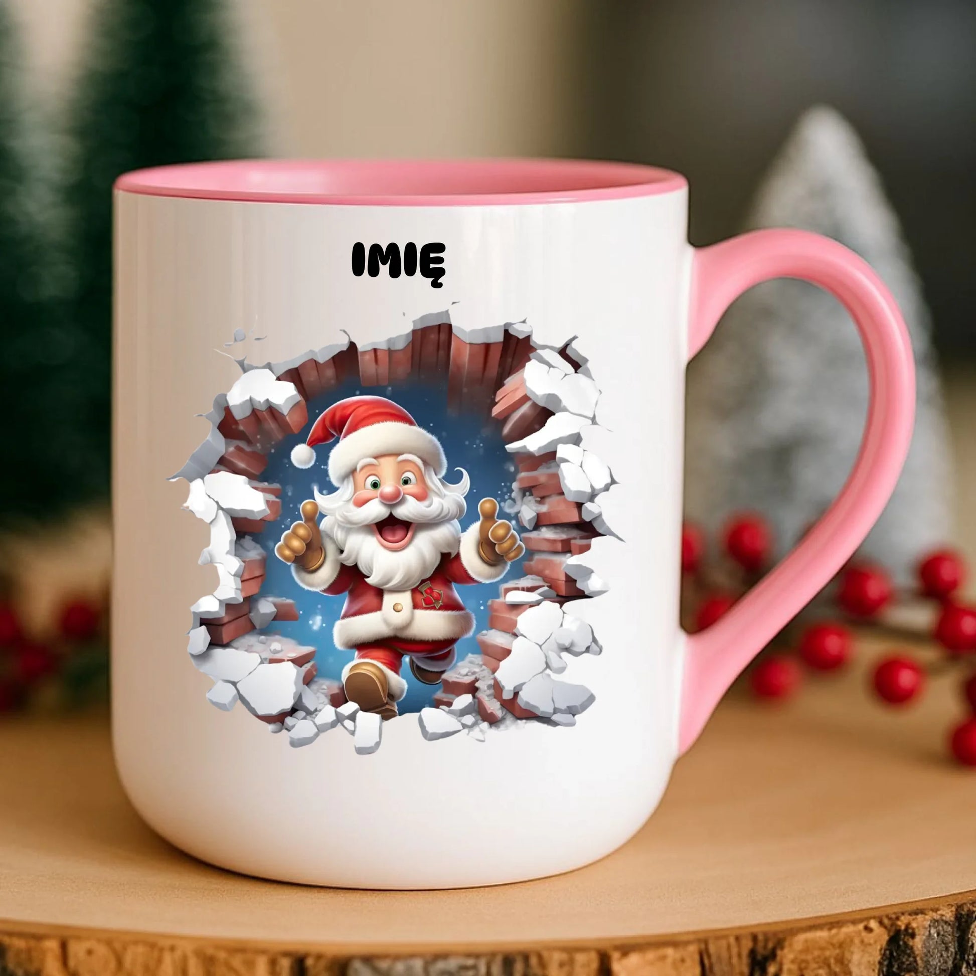 Kubek elegant świąteczny - Mikołaj 3D - personalizowana BN83 - StoryCups.pl