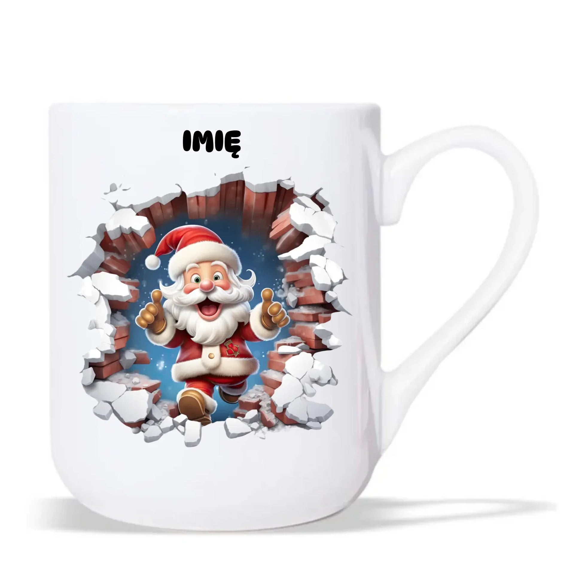 Kubek elegant świąteczny - Mikołaj 3D - personalizowana BN83 - StoryCups.pl