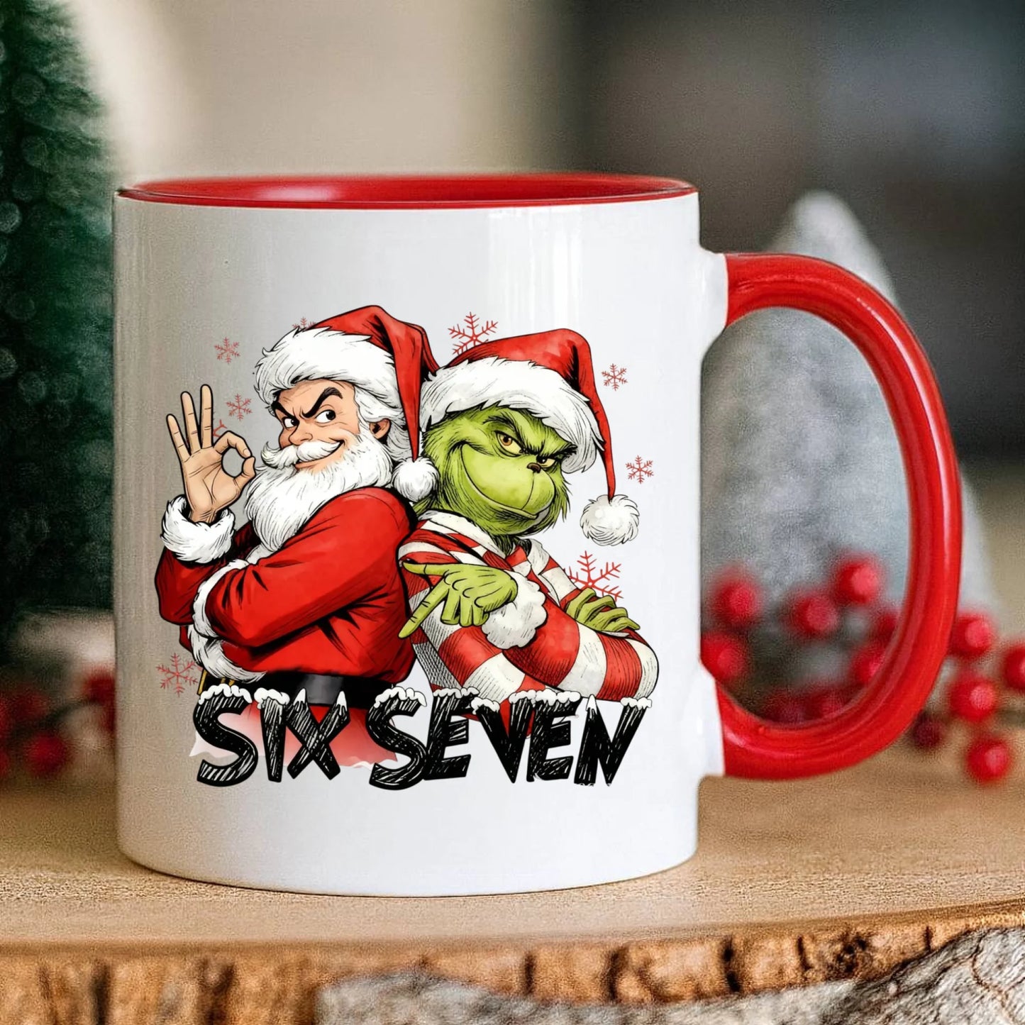 Kubek świąteczny - Mikołaj i Grinch six seven 67 BN148 - StoryCups.pl