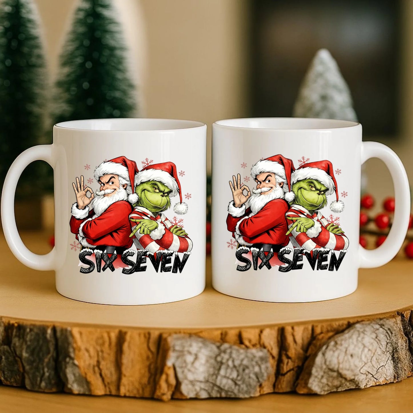 Kubek świąteczny - Mikołaj i Grinch six seven 67 BN148 - StoryCups.pl