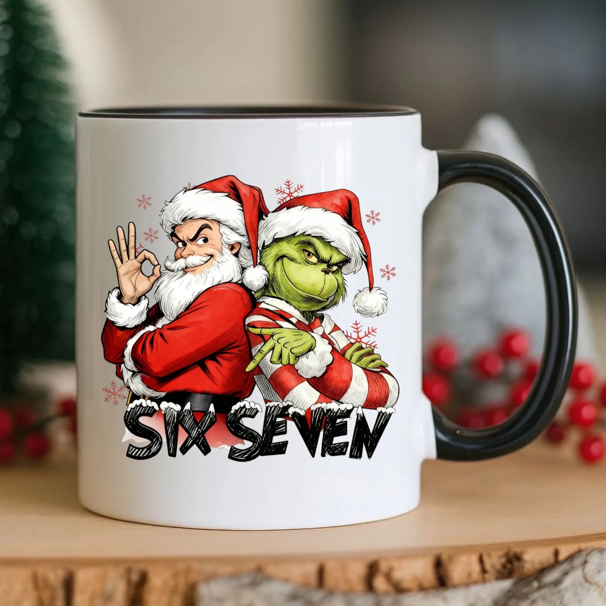 Kubek świąteczny - Mikołaj i Grinch six seven 67 BN148 - StoryCups.pl