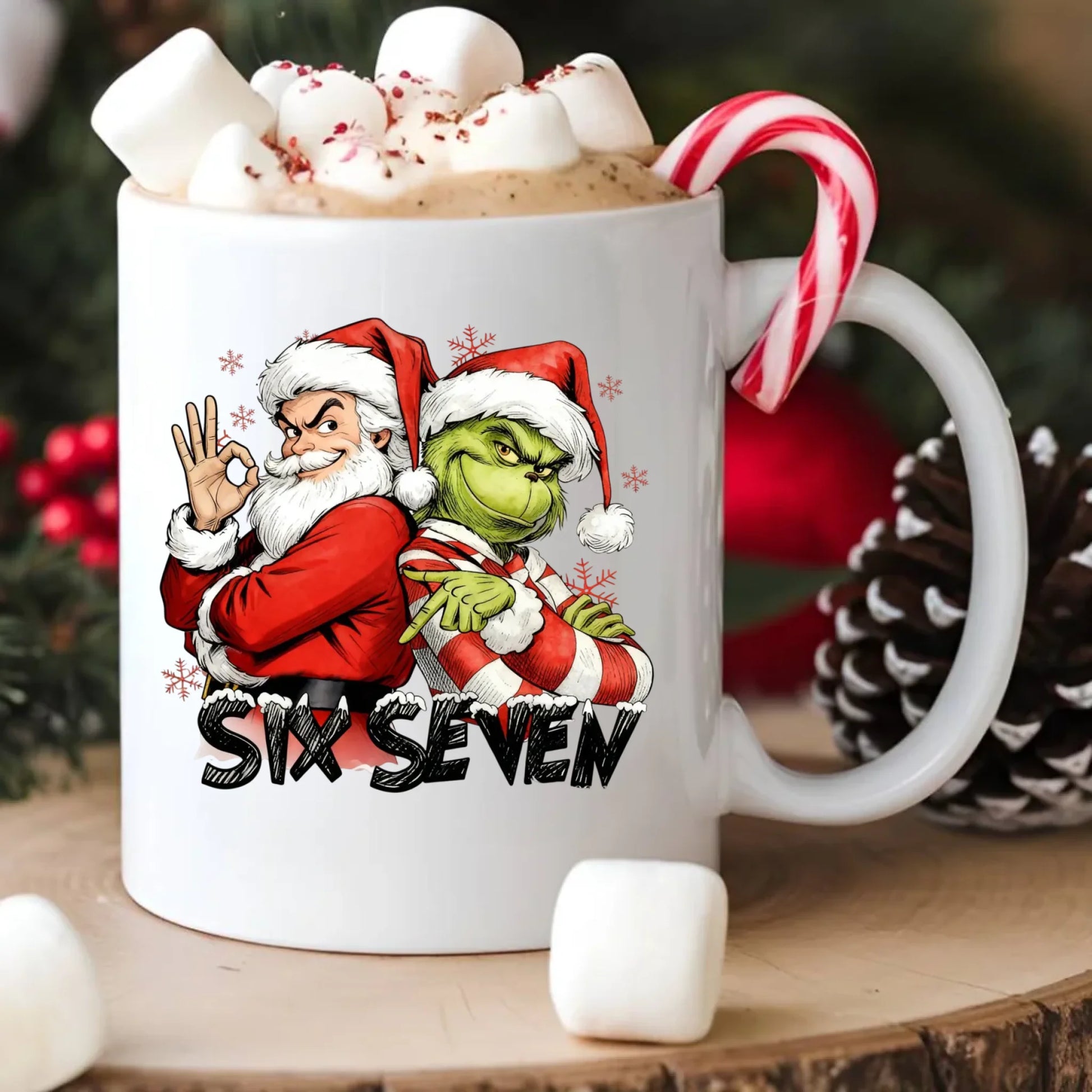 Kubek świąteczny - Mikołaj i Grinch six seven 67 BN148 - StoryCups.pl