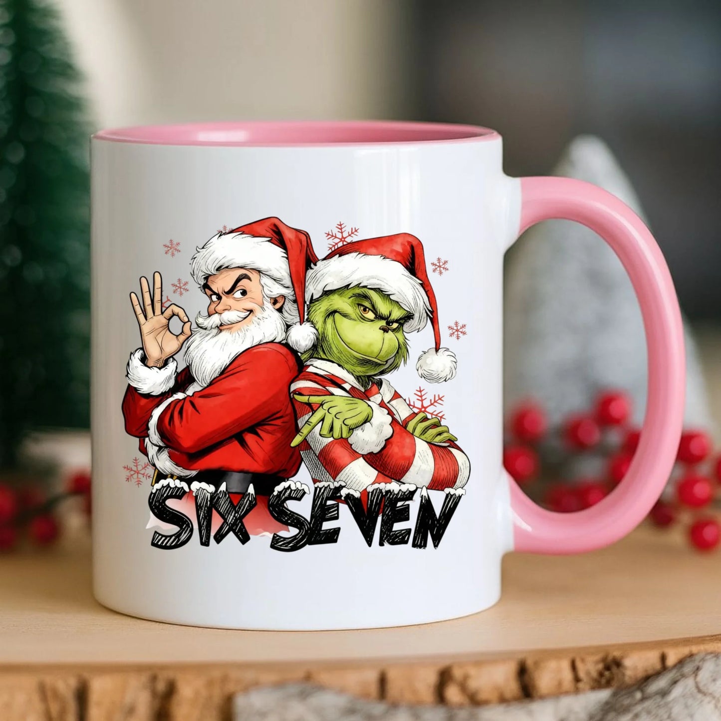 Kubek świąteczny - Mikołaj i Grinch six seven 67 BN148 - StoryCups.pl