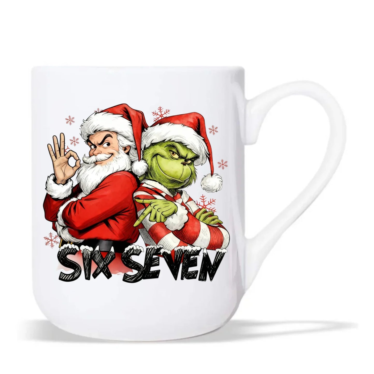 Kubek elegant świąteczny - Mikołaj i Grinch six seven 67 BN148 - StoryCups.pl
