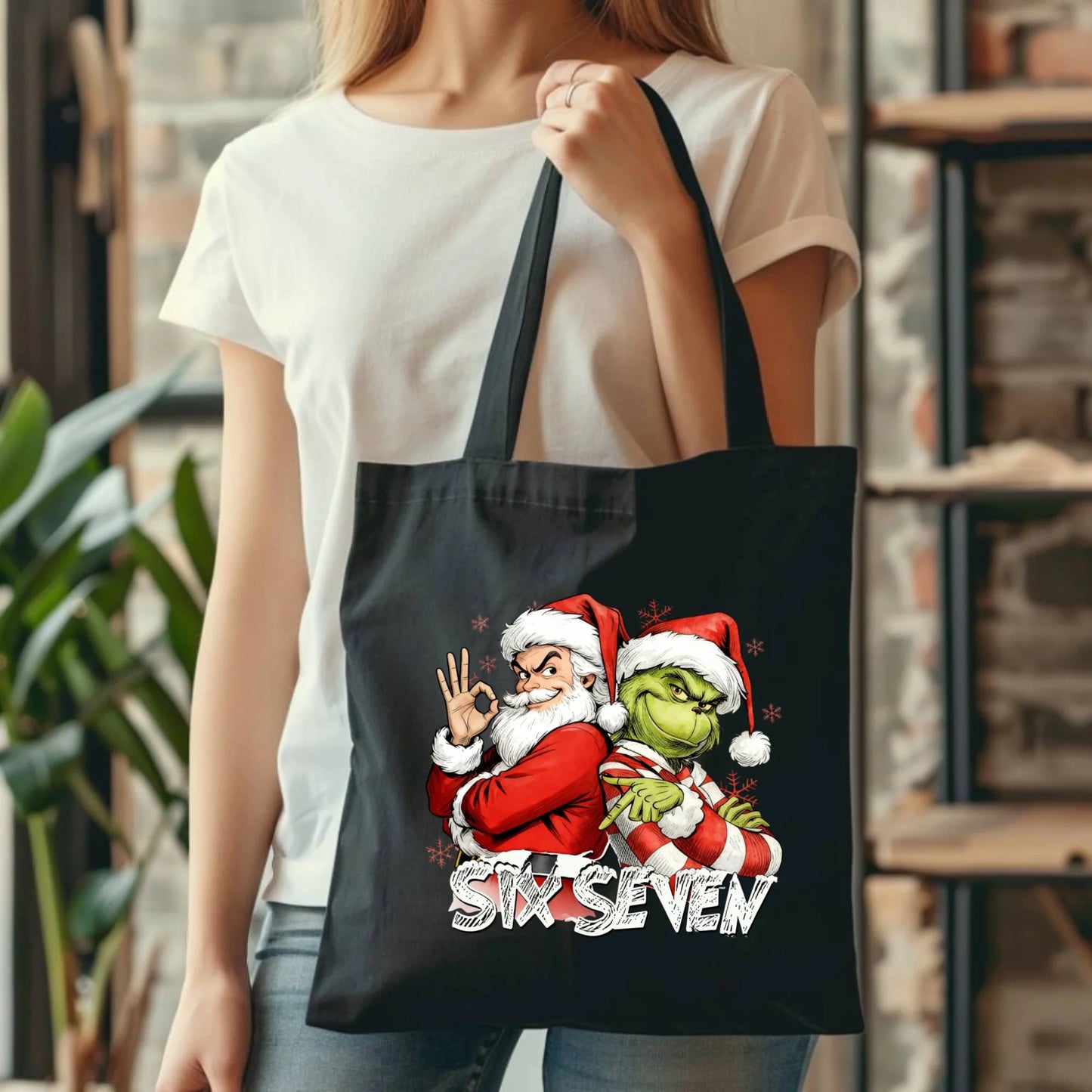 Torba świąteczna - Mikołaj i Grinch six seven 67 BN148 - StoryCups.pl