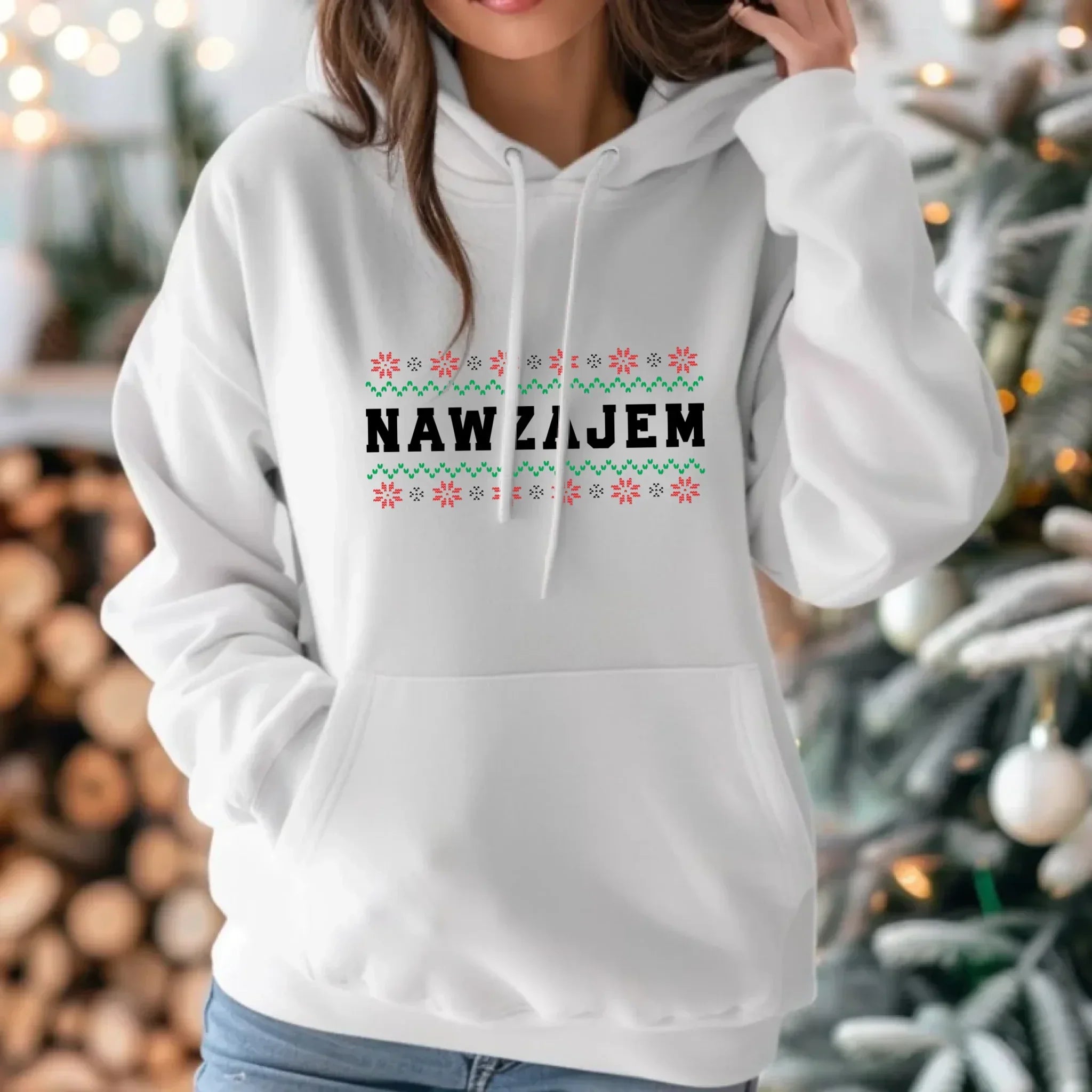 Bluza damska z kapturem świąteczna - Nawzajem BN150 - StoryCups.pl