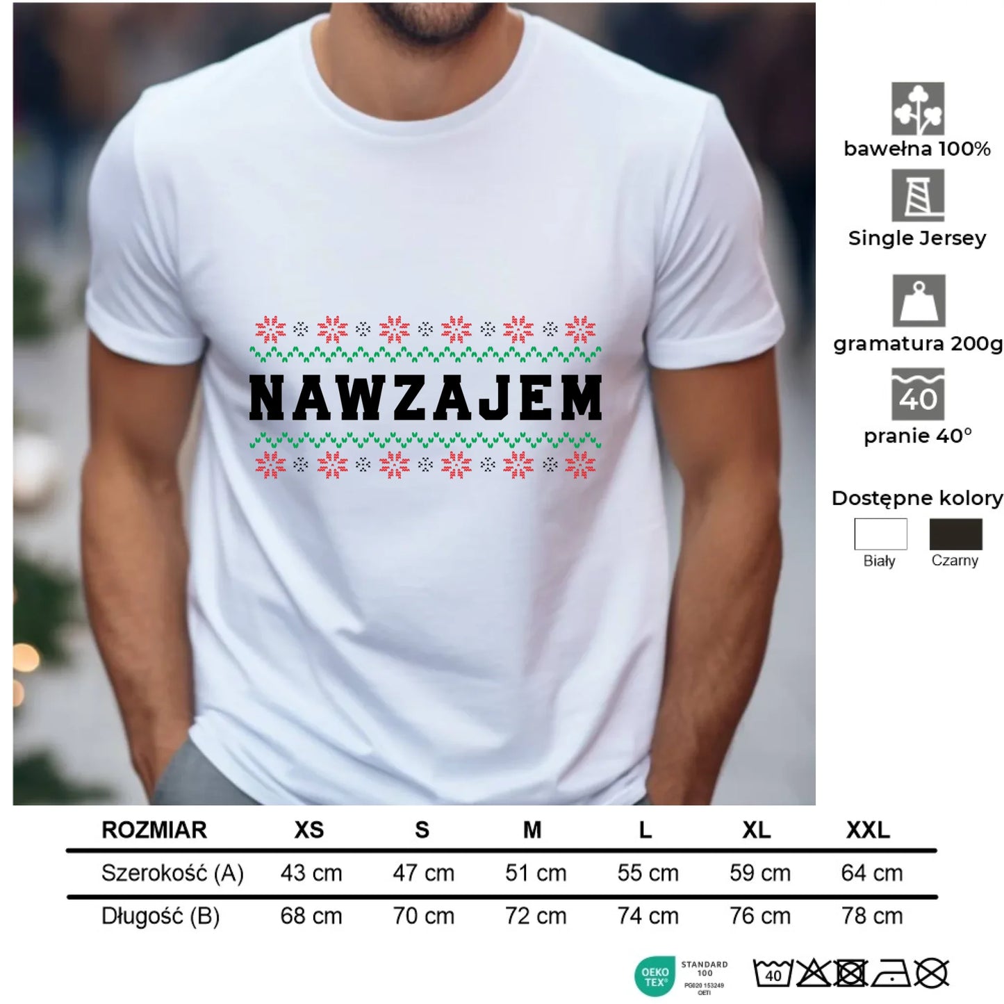 Koszulka męska świąteczna - Nawzajem BN150 - StoryCups.pl