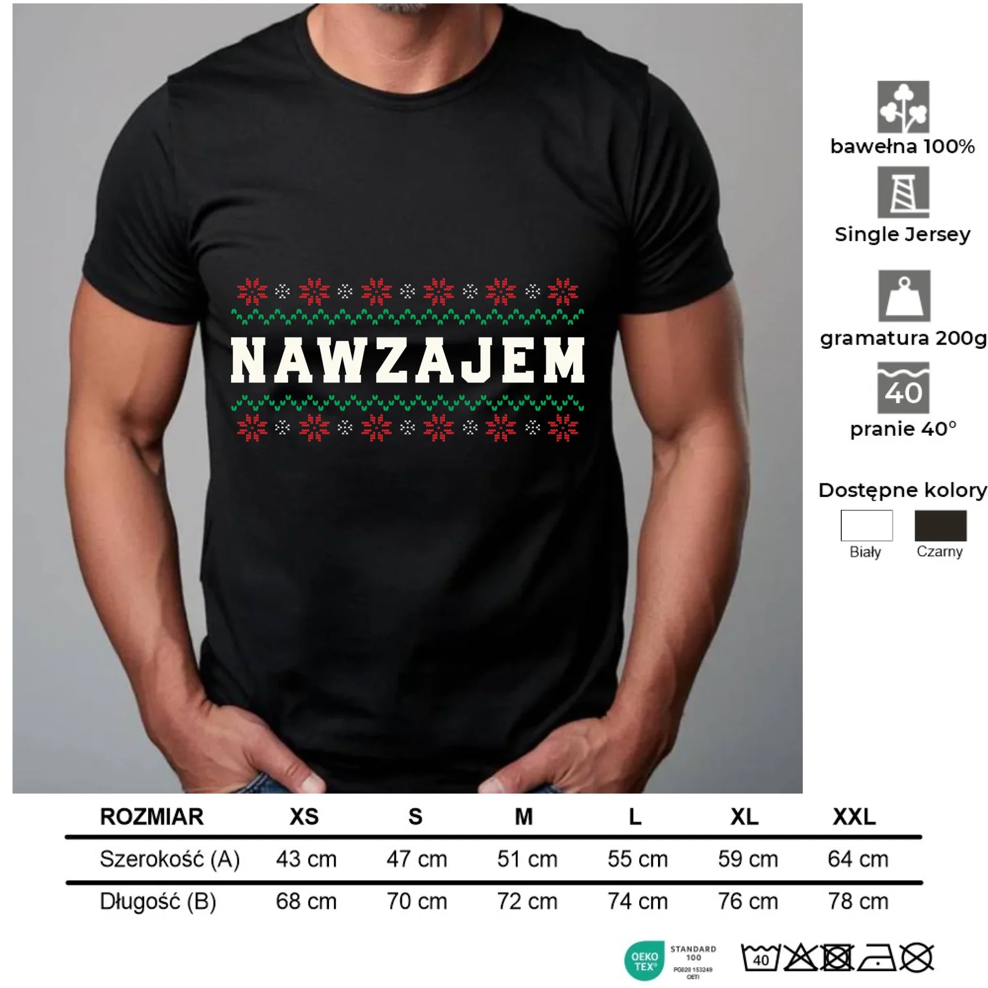 Koszulka męska świąteczna - Nawzajem BN150 - StoryCups.pl