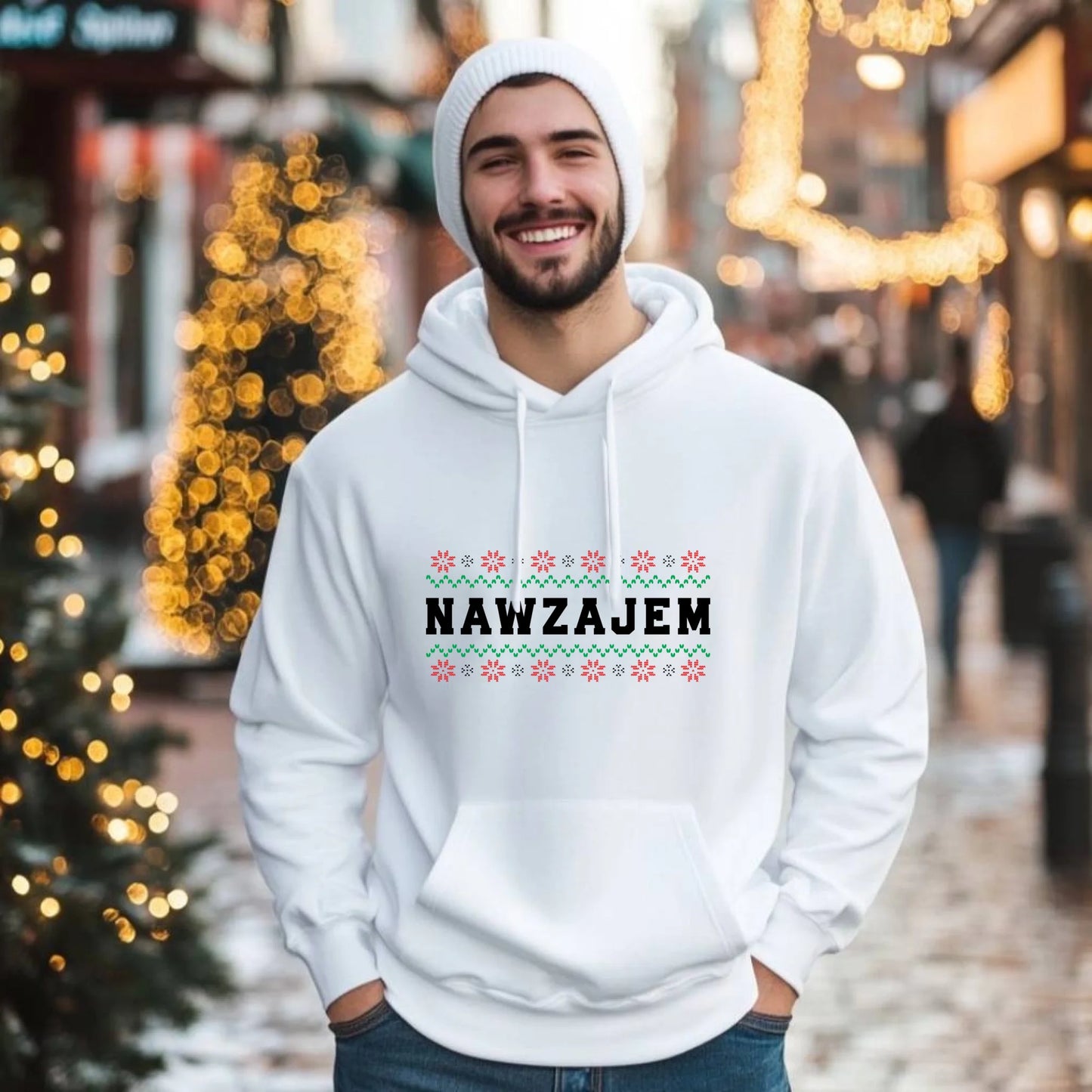 Bluza męska z kapturem świąteczna - Nawzajem BN150 - StoryCups.pl