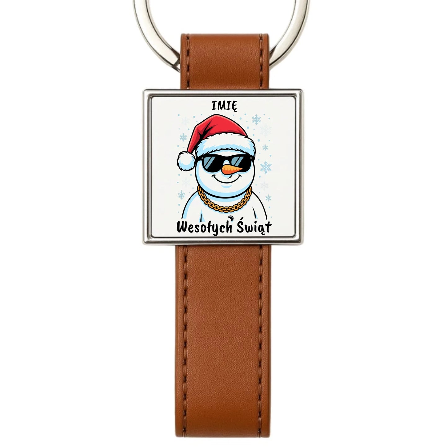 Brelok świąteczny - Wesoły bałwan Wesołych Świąt - personalizowany BN82 - StoryCups.pl