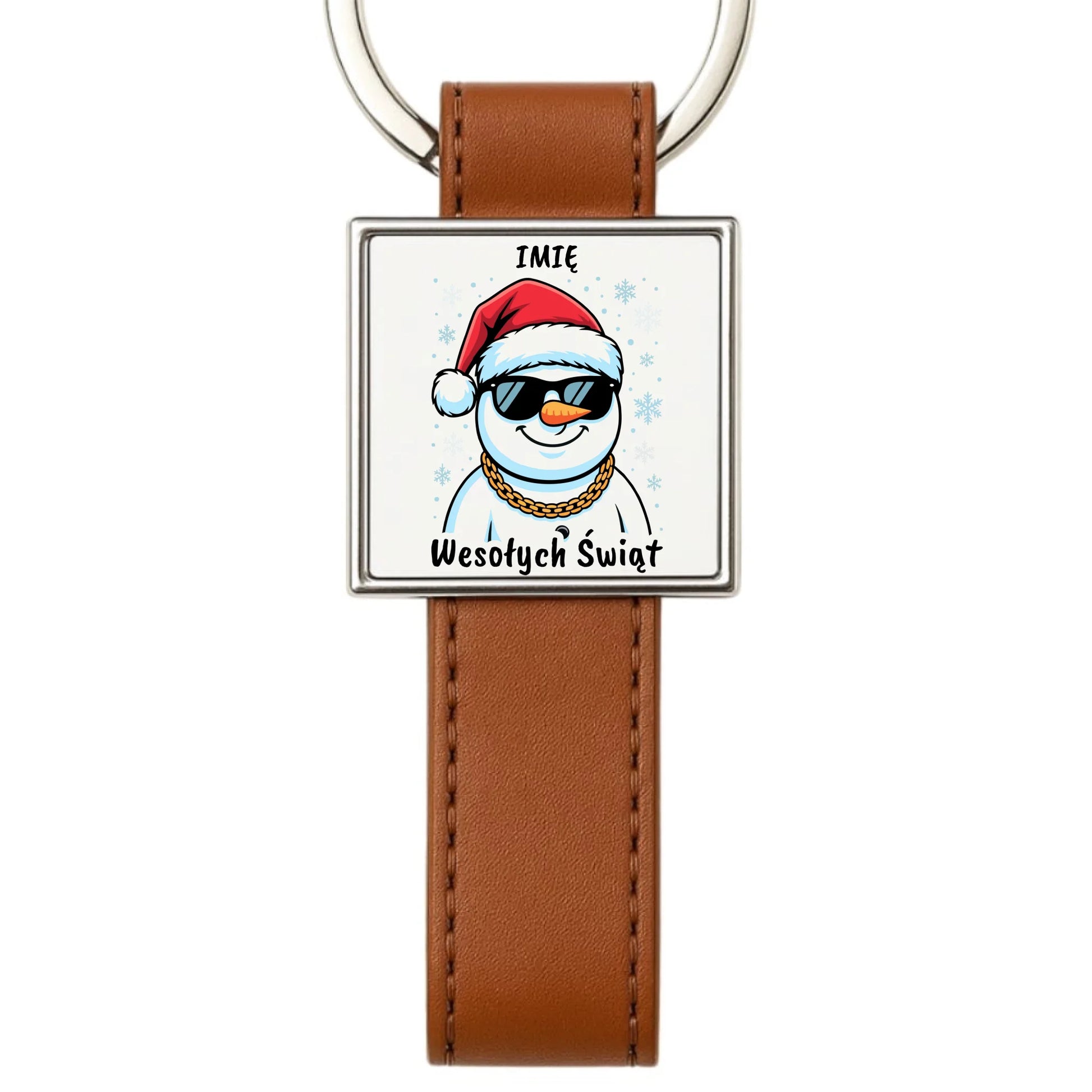 Brelok świąteczny - Wesoły bałwan Wesołych Świąt - personalizowany BN82 - StoryCups.pl