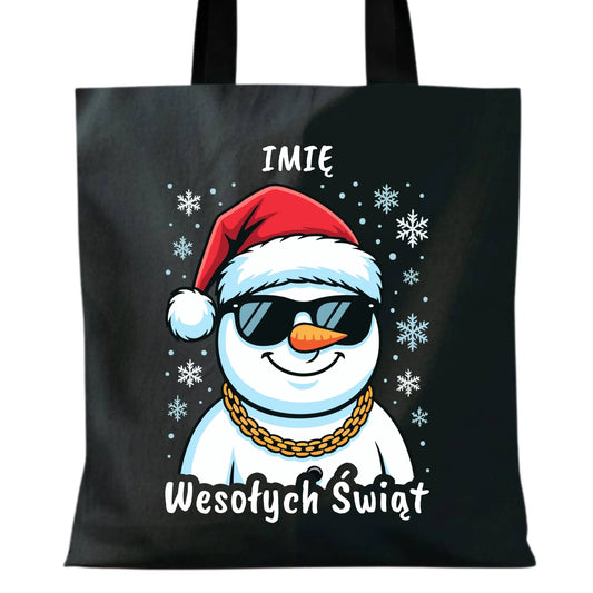 Torba świąteczna - Wesoły bałwan Wesołych Świąt - personalizowana BN82 - StoryCups.pl