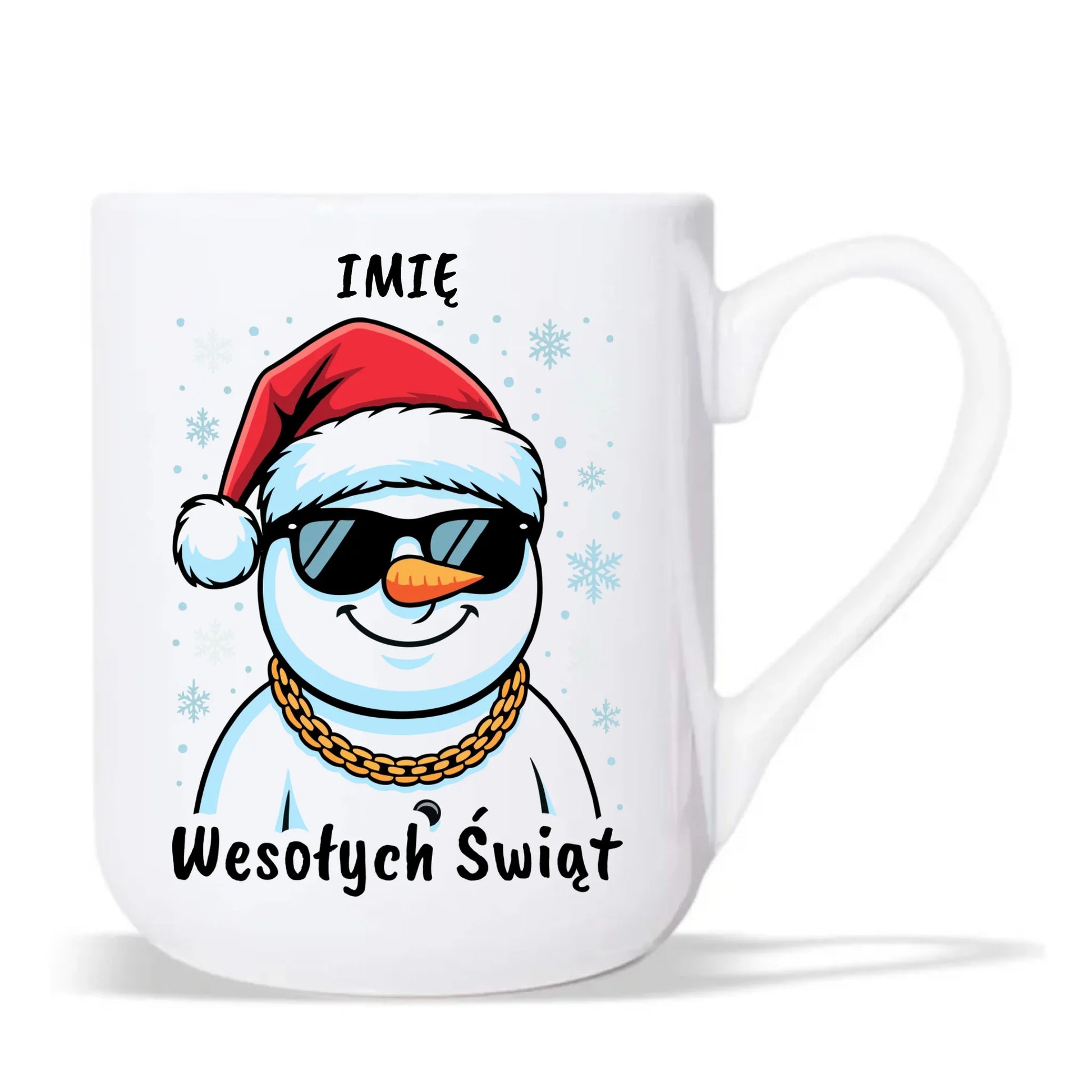Kubek elegant świąteczny - Wesoły bałwan Wesołych Świąt - personalizowany BN82 - StoryCups.pl