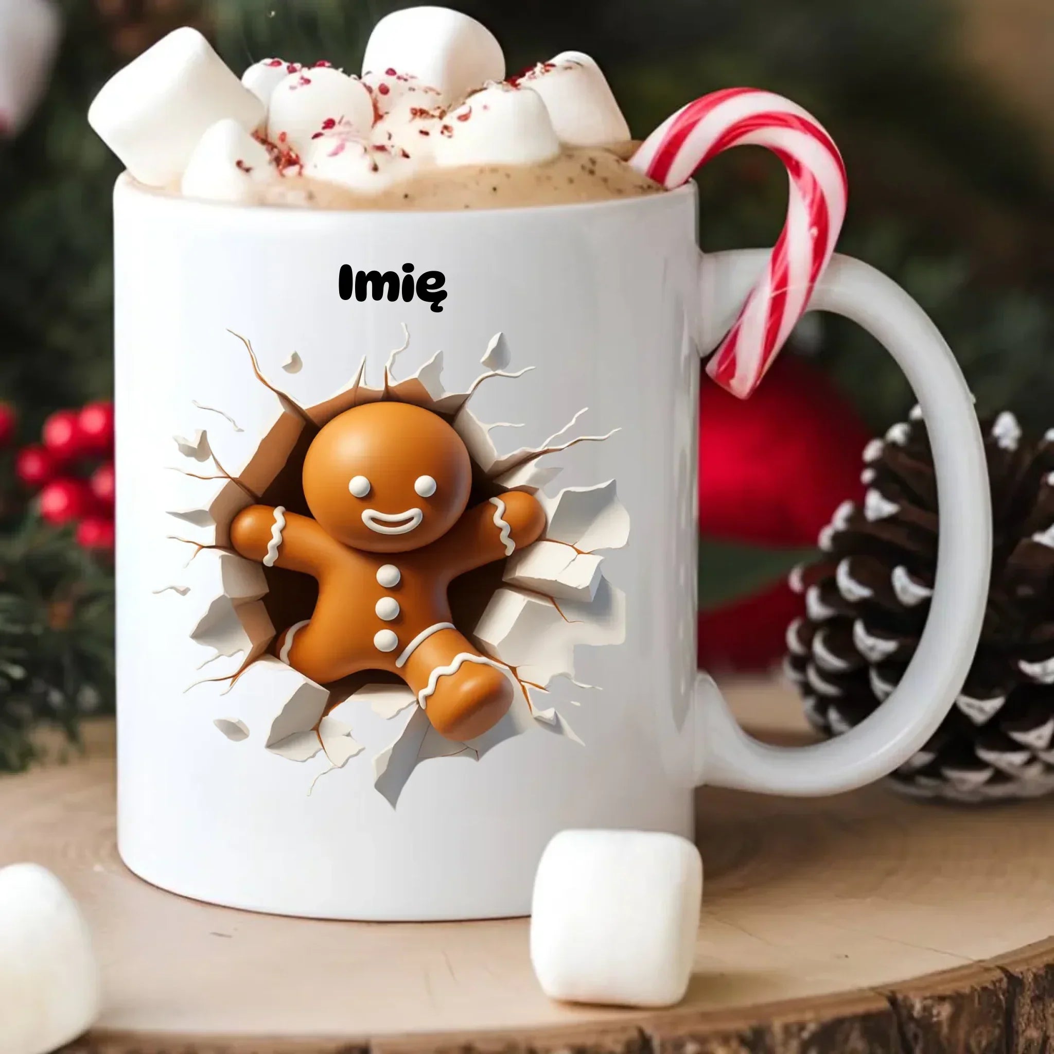 Kubek świąteczny - Pierniczek 3D - personalizowany BN81 - StoryCups.pl
