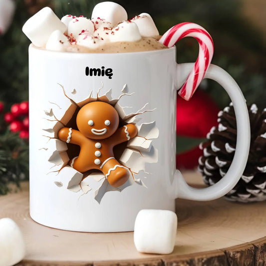 Kubek świąteczny - Pierniczek 3D - personalizowany BN81 - StoryCups.pl