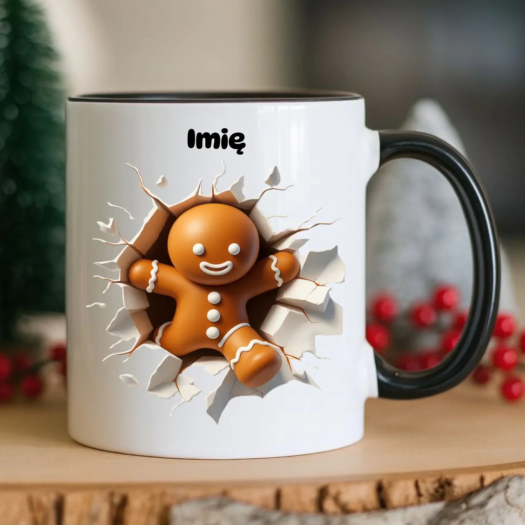 Kubek świąteczny - Pierniczek 3D - personalizowany BN81 - StoryCups.pl