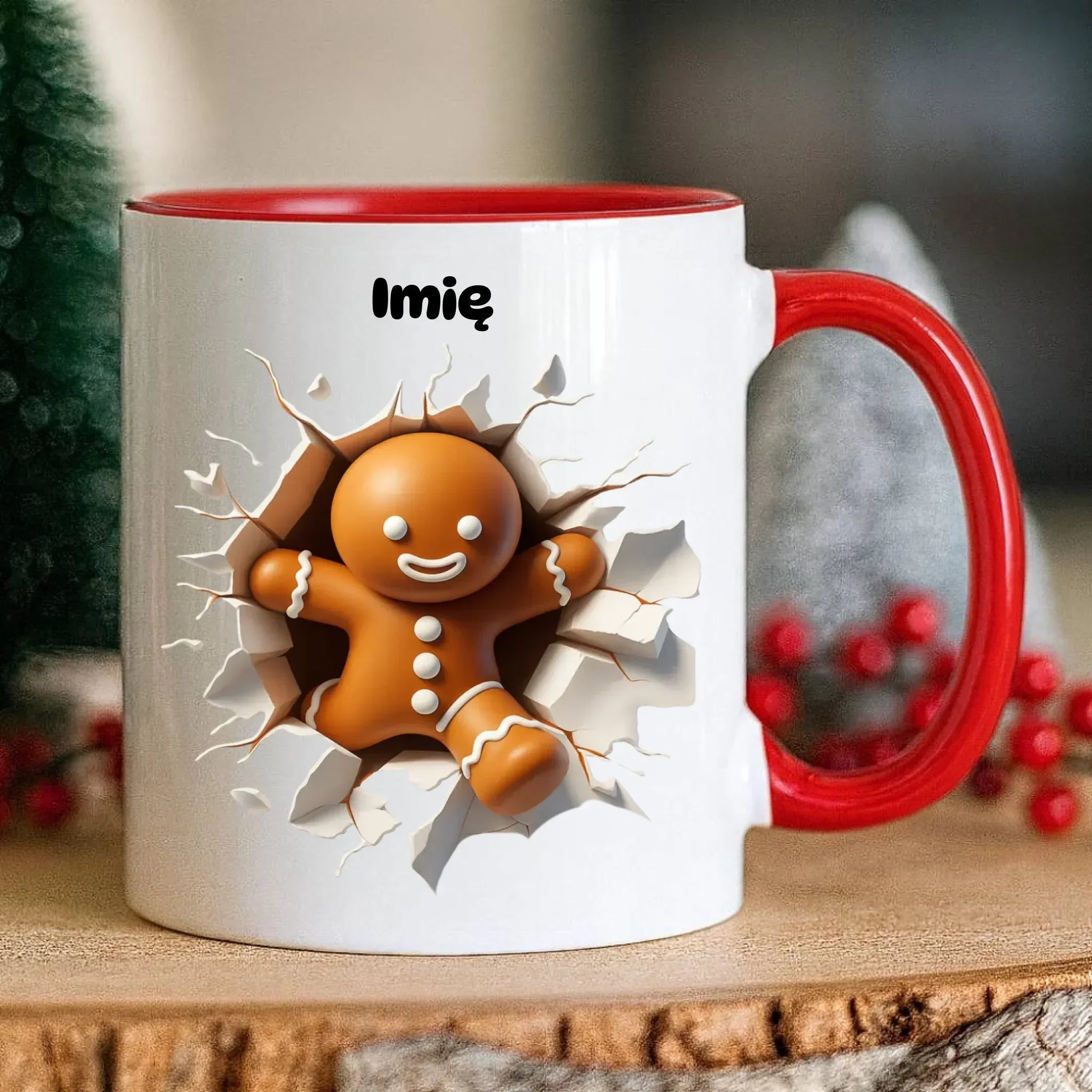 Kubek świąteczny - Pierniczek 3D - personalizowany BN81 - StoryCups.pl