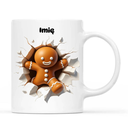 Kubek świąteczny - Pierniczek 3D - personalizowany BN81 - StoryCups.pl