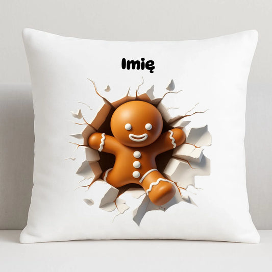 Poduszka świąteczna - Pierniczek 3D - personalizowana BN81 - StoryCups.pl