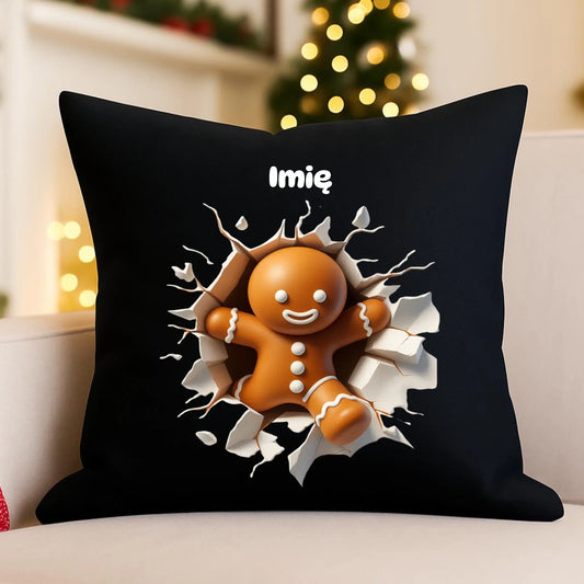Poduszka dekoracyjna świąteczna - Pierniczek 3D - personalizowana BN81 - StoryCups.pl