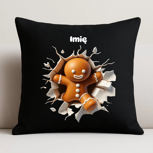 Poduszka dekoracyjna świąteczna - Pierniczek 3D - personalizowana BN81 - StoryCups.pl
