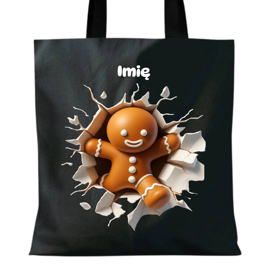 Torba świąteczna - Pierniczek 3D - personalizowana BN81 - StoryCups.pl