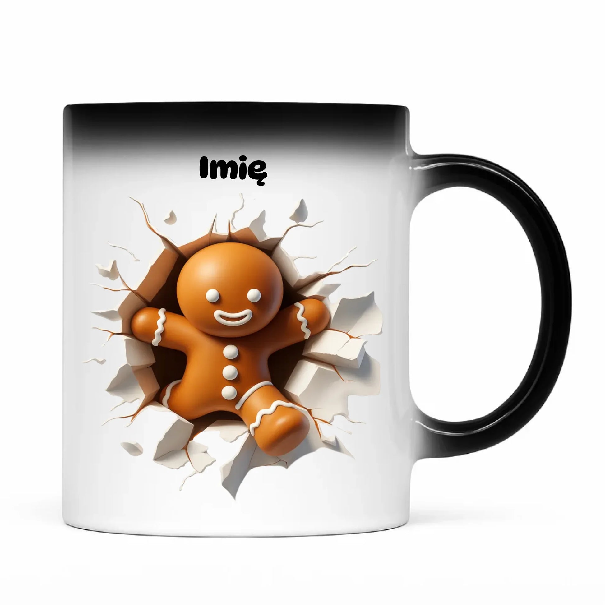 Kubek magiczny świąteczny - Pierniczek 3D - personalizowany BN81 - StoryCups.pl