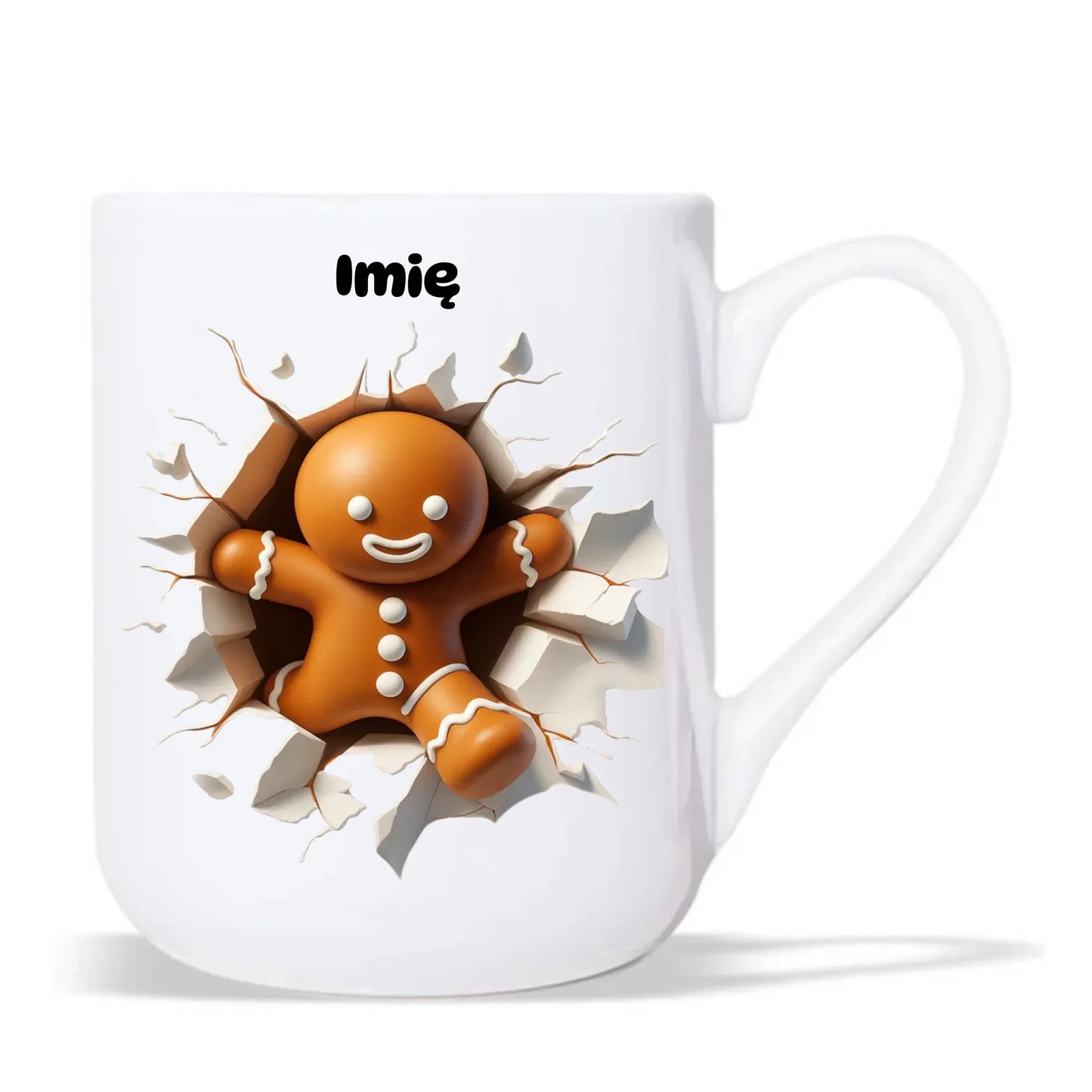 Kubek elegant świąteczny - Pierniczek 3D - personalizowany BN81 - StoryCups.pl