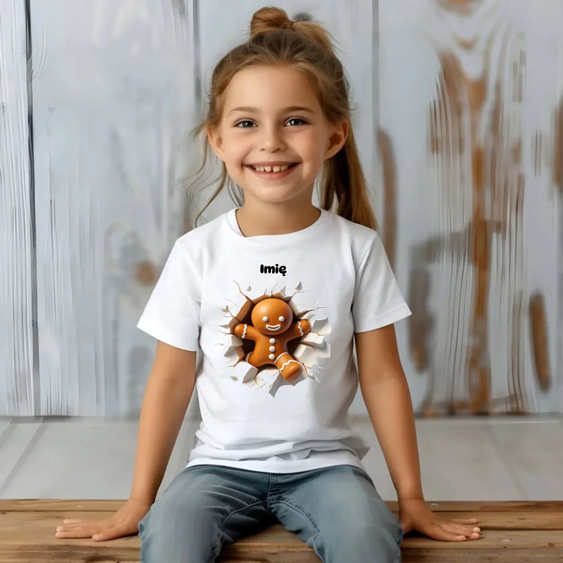 Koszulka dziecięca świąteczna - Pierniczek 3D - personalizowana BN81 - StoryCups.pl