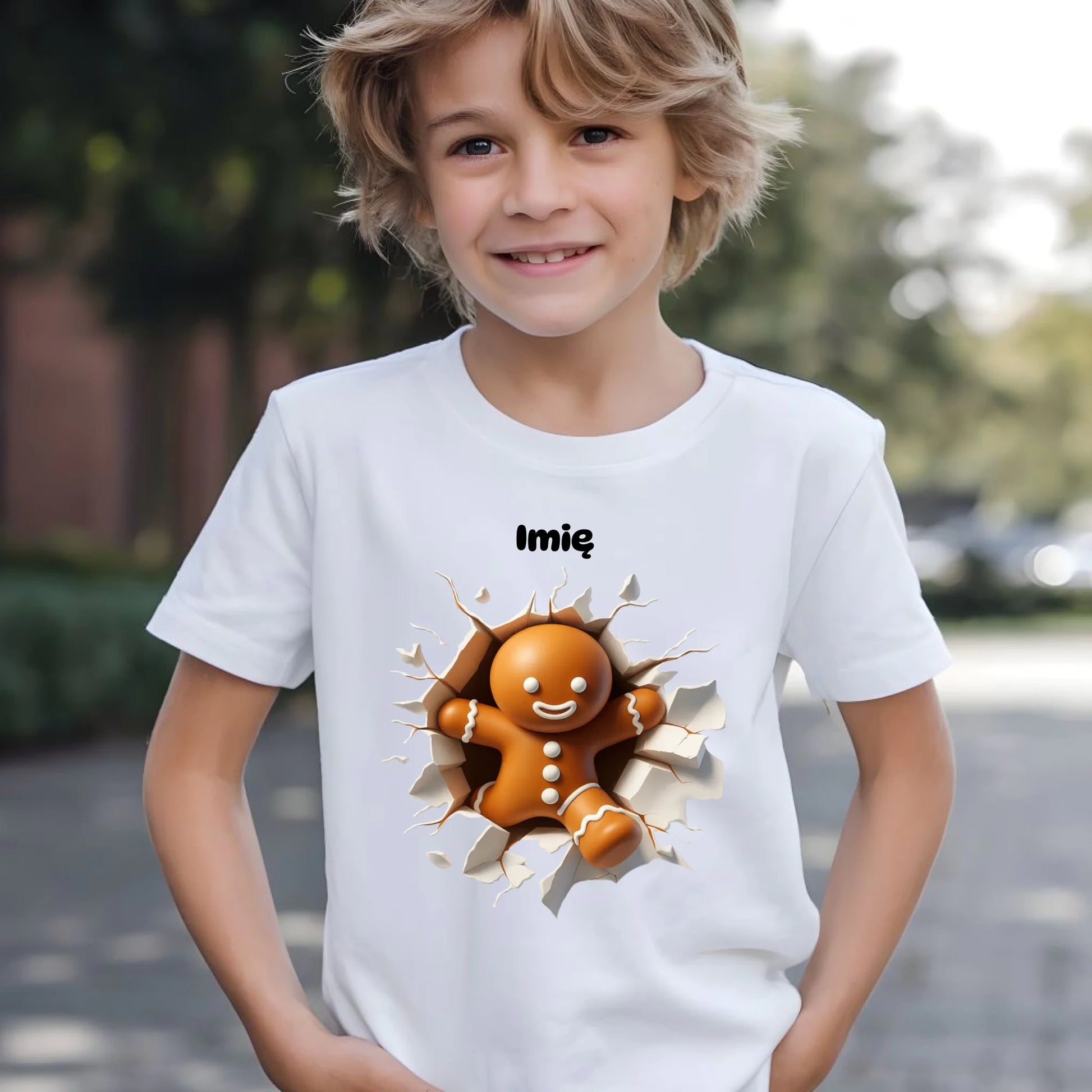 Koszulka dziecięca świąteczna - Pierniczek 3D - personalizowana BN81 - StoryCups.pl