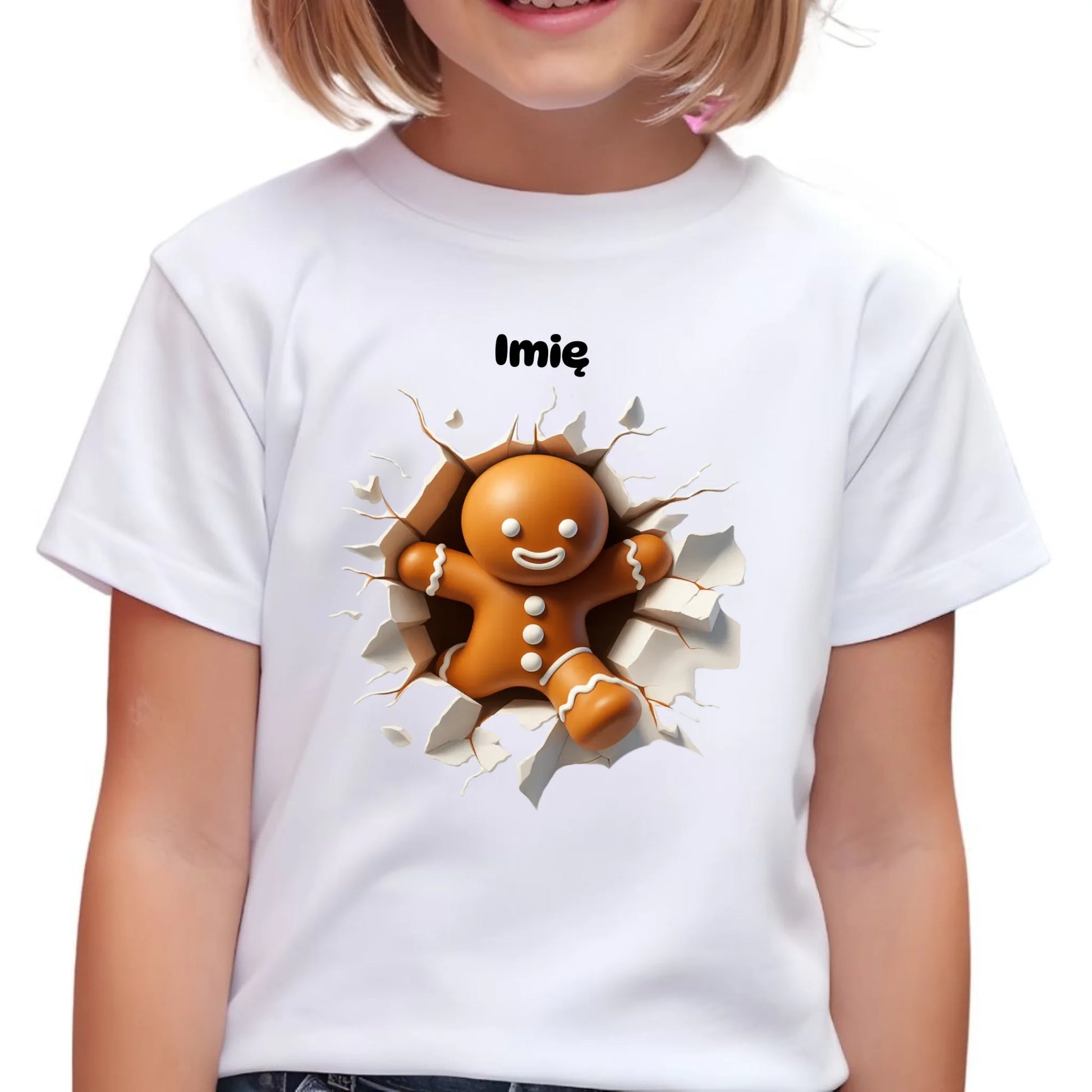 Koszulka dziecięca świąteczna - Pierniczek 3D - personalizowana BN81 - StoryCups.pl