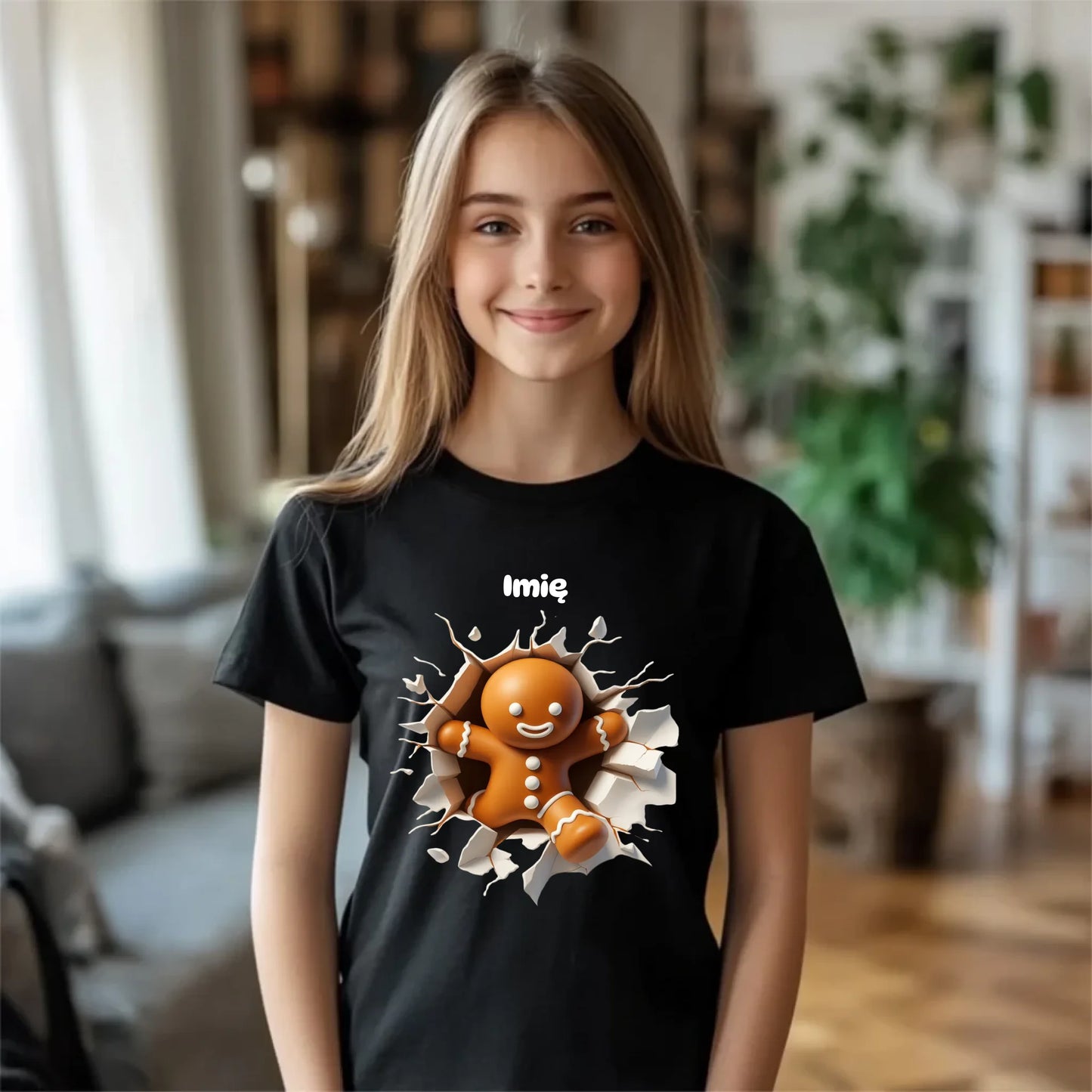 Koszulka dziecięca świąteczna - Pierniczek 3D - personalizowana BN81 - StoryCups.pl