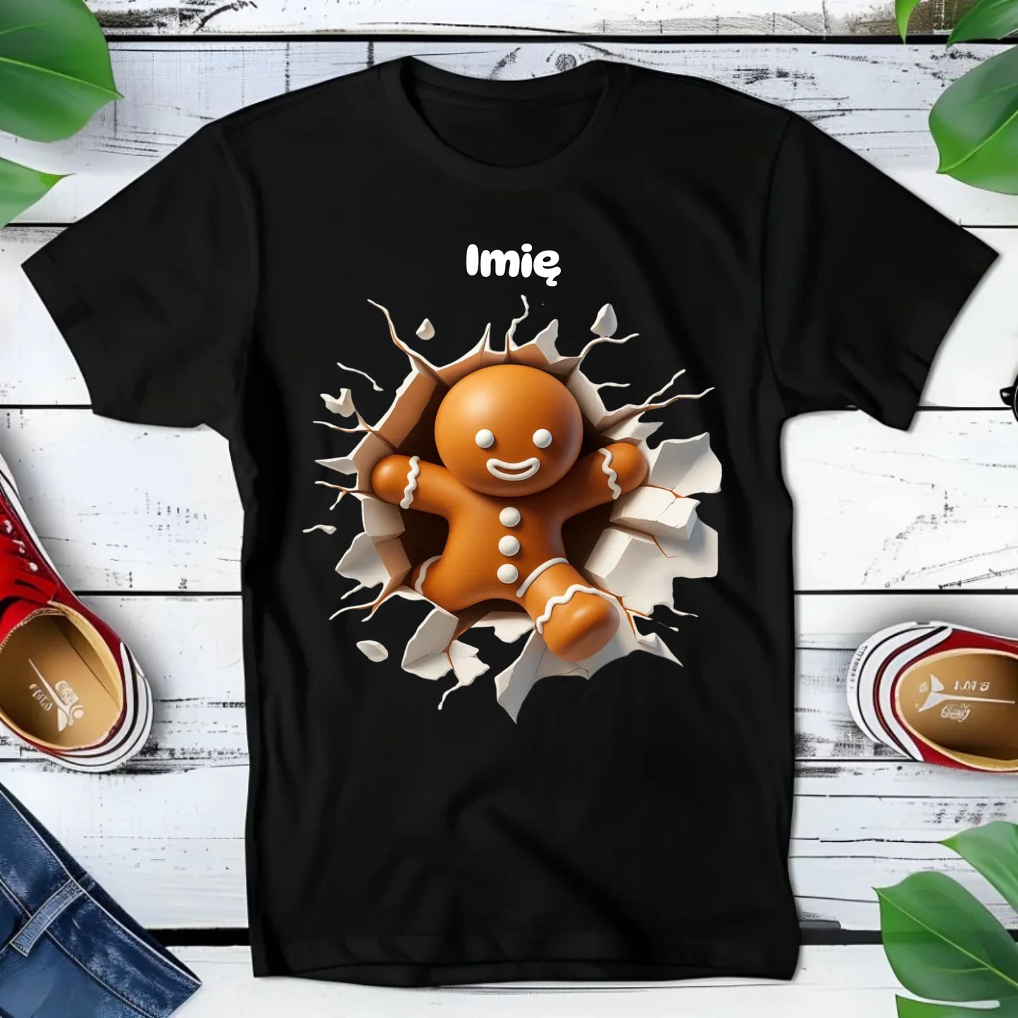 Koszulka dziecięca świąteczna - Pierniczek 3D - personalizowana BN81 - StoryCups.pl