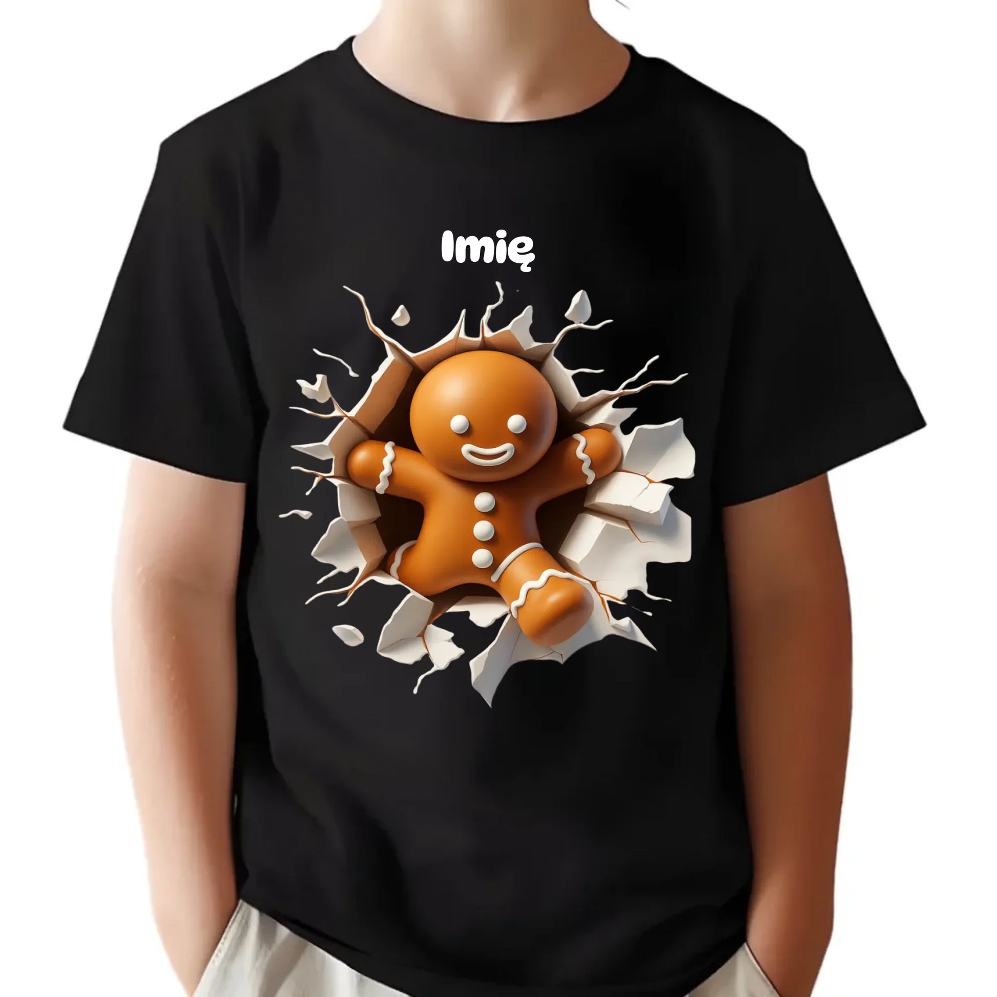 Koszulka dziecięca świąteczna - Pierniczek 3D - personalizowana BN81 - StoryCups.pl