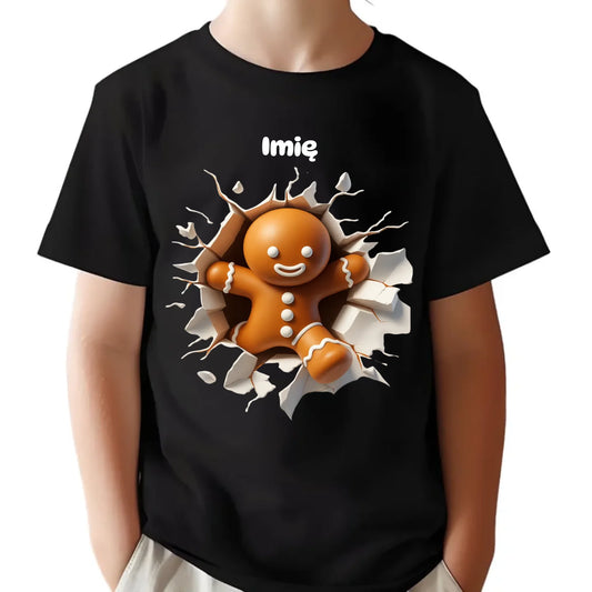 Koszulka dziecięca świąteczna - Pierniczek 3D - personalizowana BN81 - StoryCups.pl