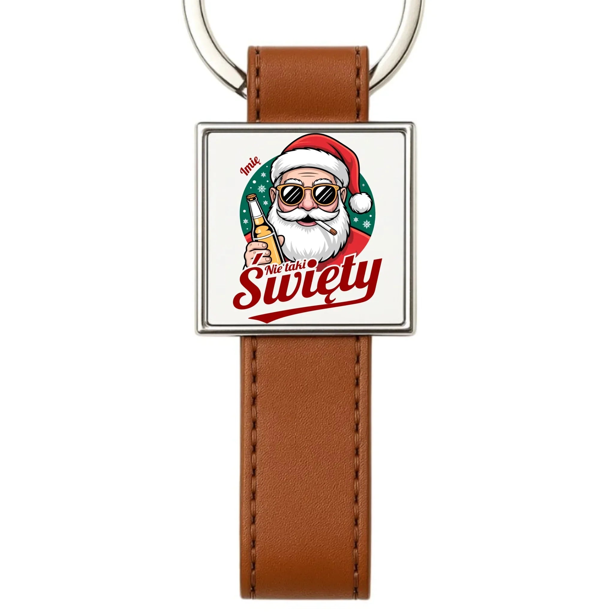 Brelok świąteczny - Mikołaj nie taki święty - personalizowany BN80 - StoryCups.pl