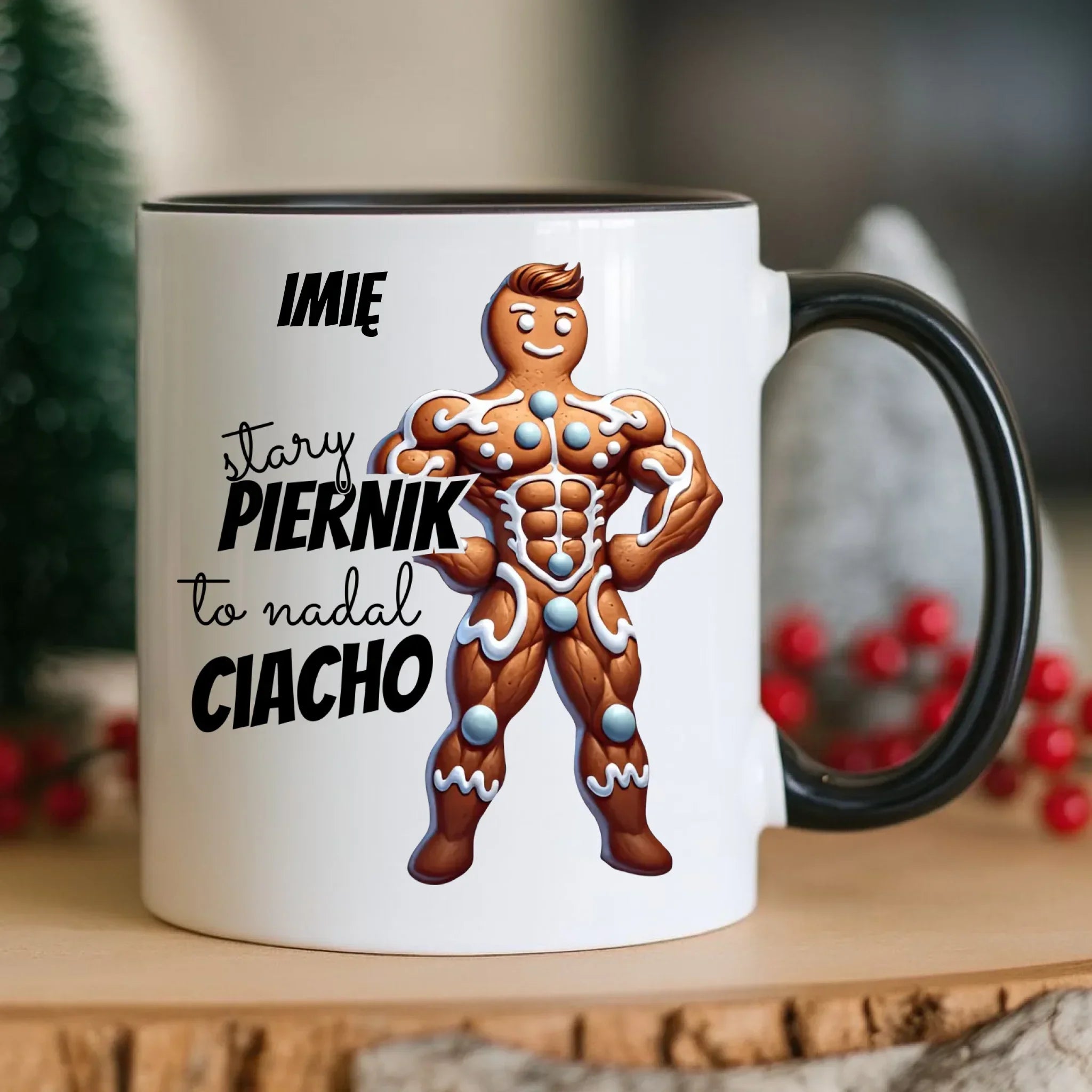 Kubek świąteczny - Stary piernik to nadal ciacho - personalizowany BN23 - StoryCups.pl