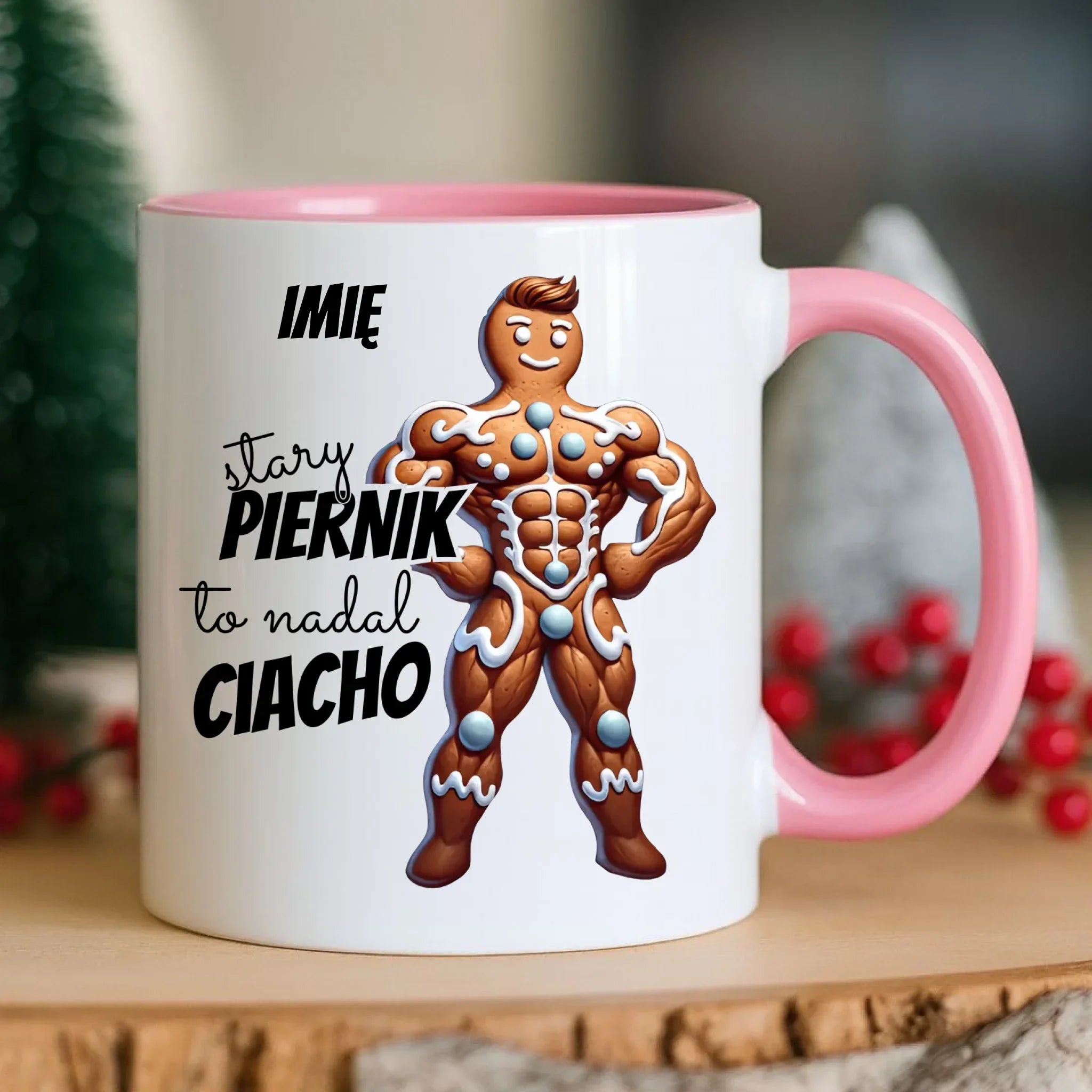 Kubek świąteczny - Stary piernik to nadal ciacho - personalizowany BN23 - StoryCups.pl