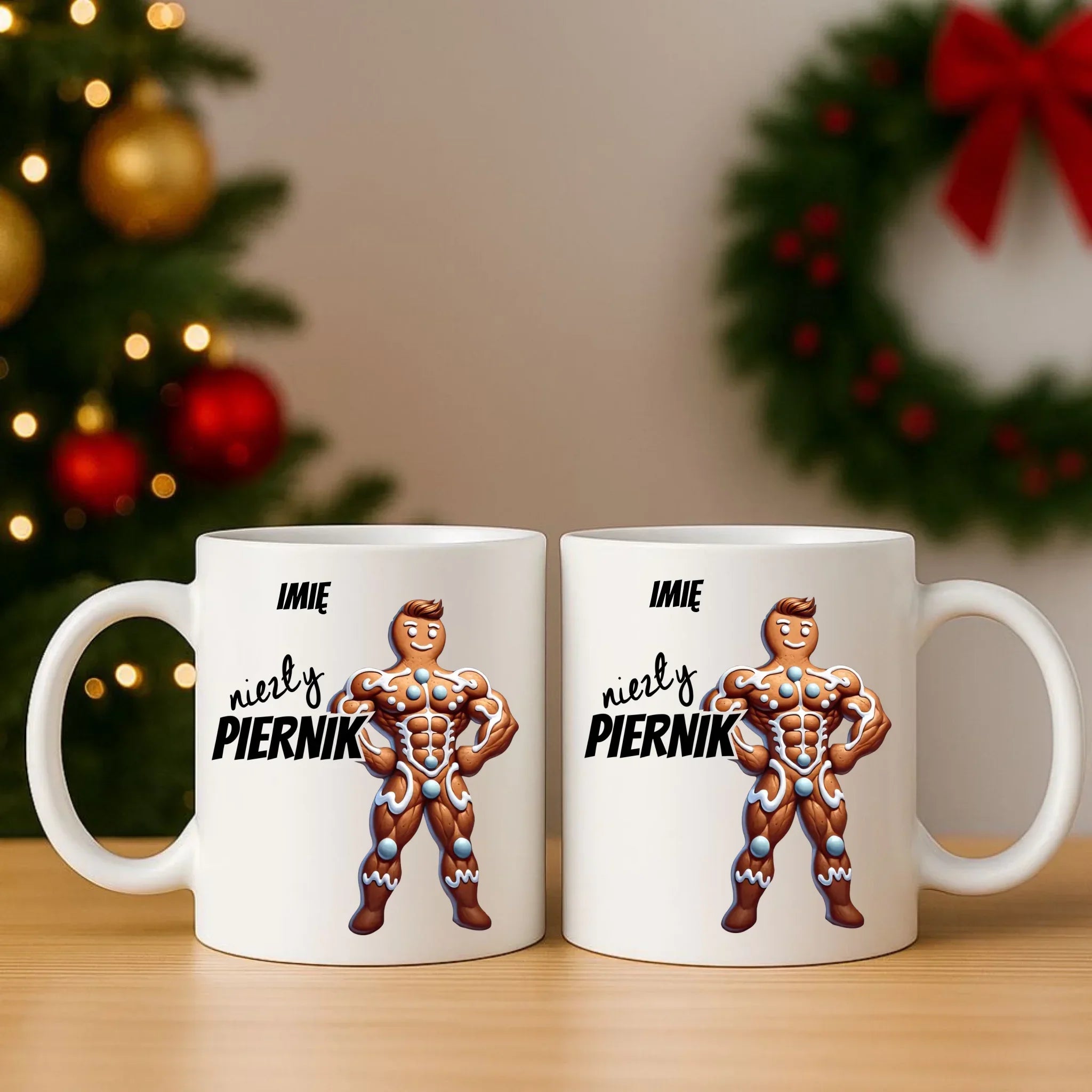 Zestaw poduszka i kubek świąteczny - Niezły piernik - personalizowany BN24 - StoryCups.pl