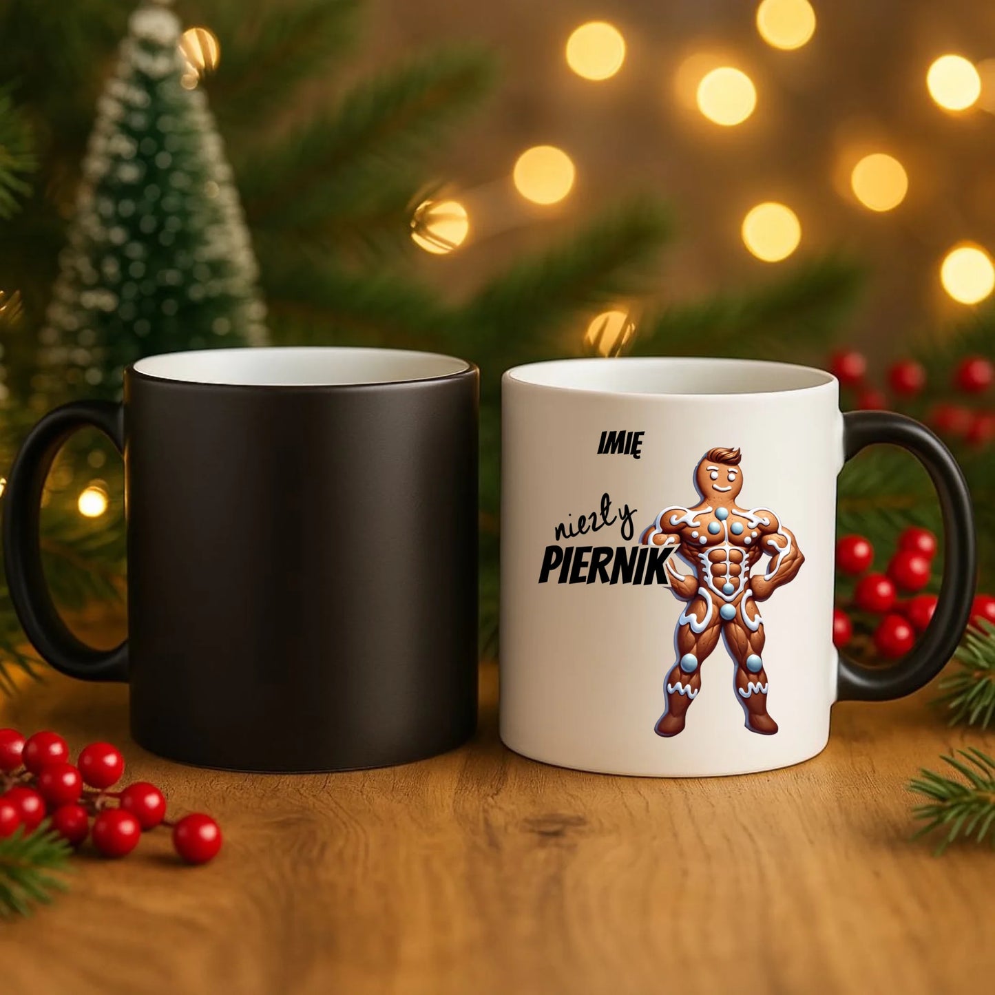 Kubek magiczny świąteczny - Niezły piernik - personalizowany BN24