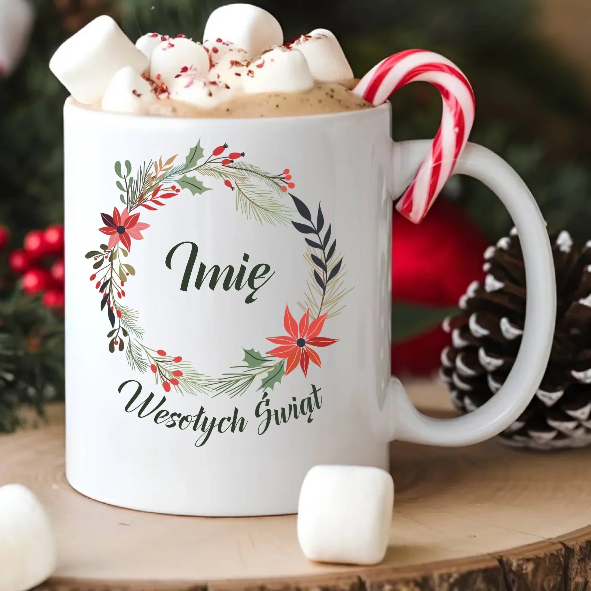 Kubek świąteczny - Wesołych Świąt - personalizowany BN19 - StoryCups.pl
