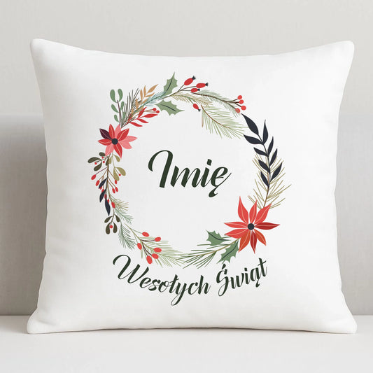 Poduszka świąteczna - Wesołych Świąt - personalizowana BN19