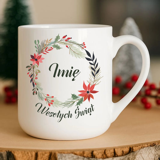 Kubek elegant świąteczny - Wesołych Świąt - personalizowany BN19