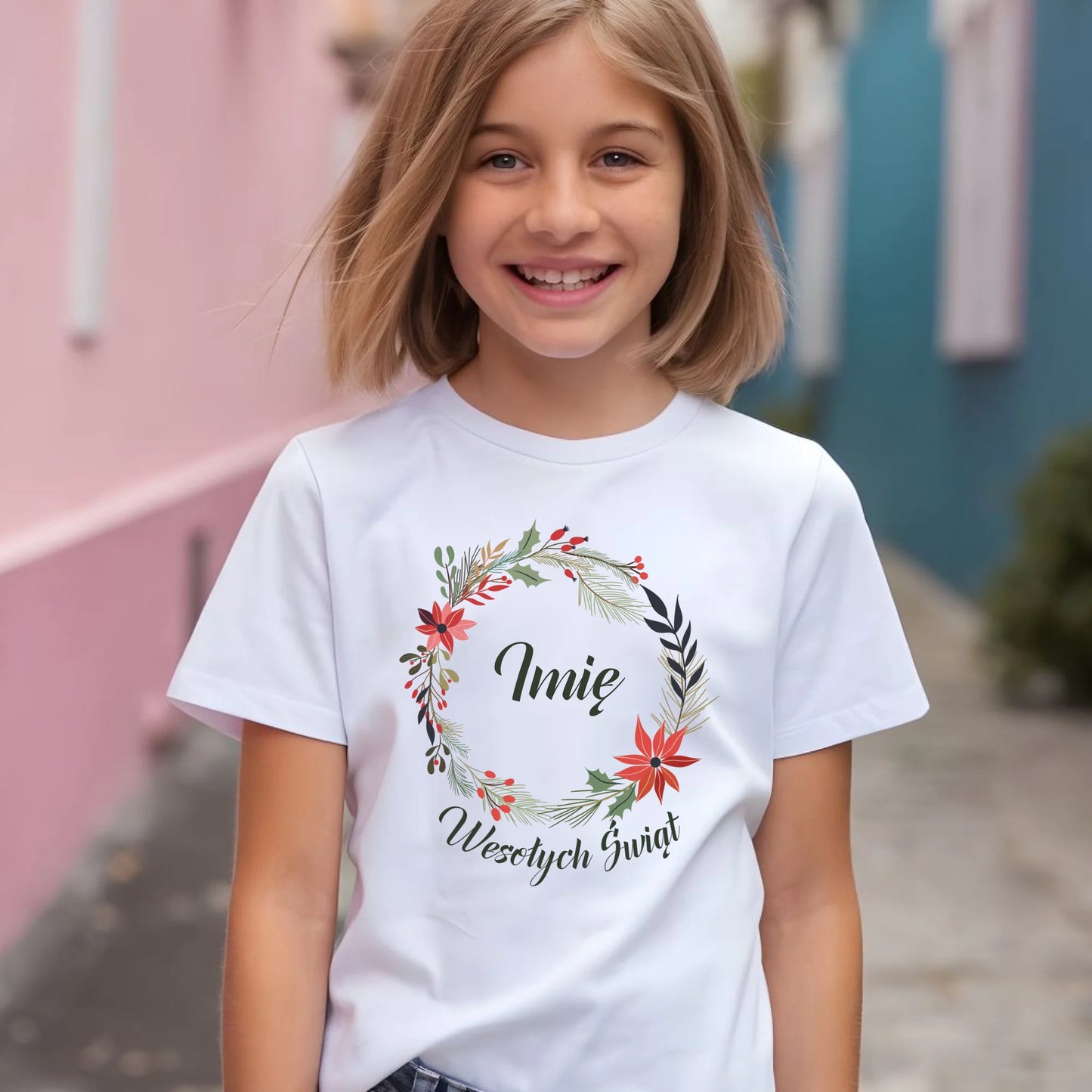 Koszulka dziecięca świąteczna - Wesołych Świąt - personalizowana BN19