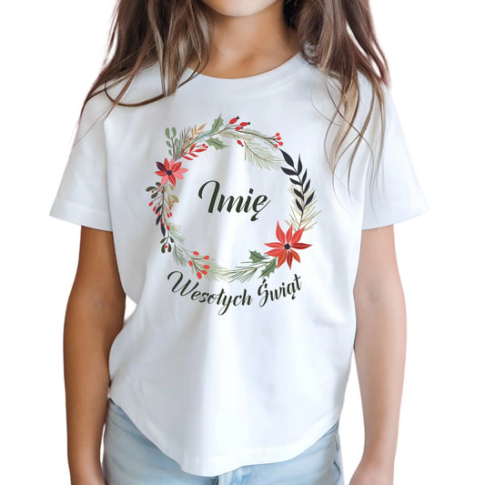 Koszulka dziecięca świąteczna - Wesołych Świąt - personalizowana BN19