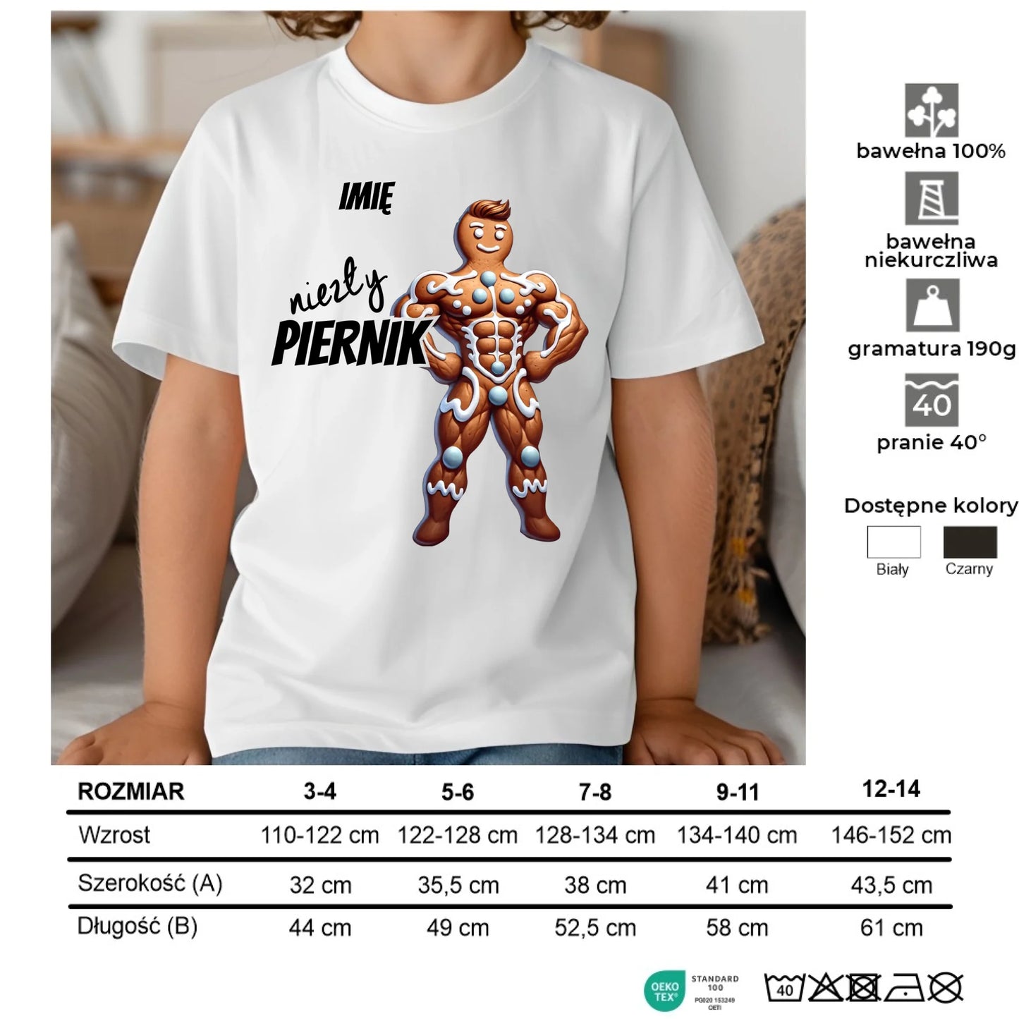 Koszulka dziecięca świąteczna - Niezły piernik - personalizowana BN24