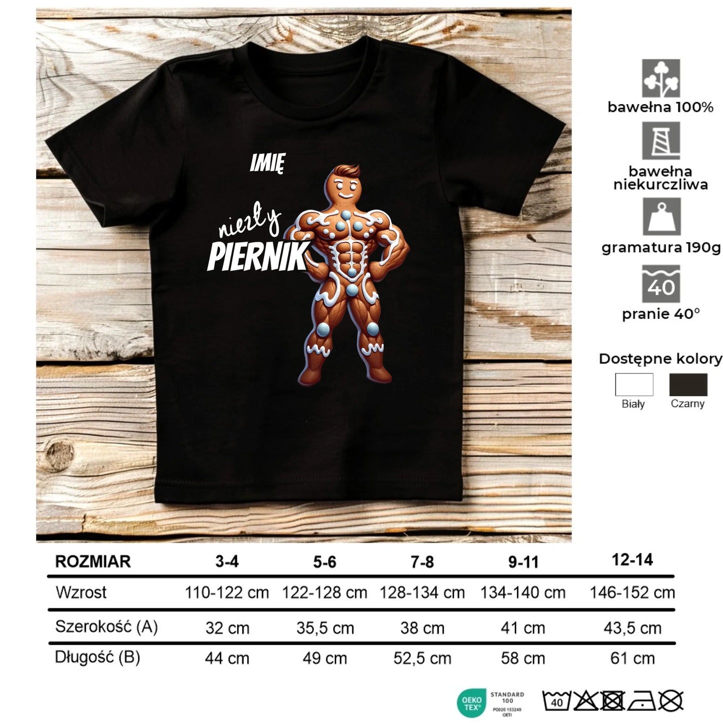 Koszulka dziecięca świąteczna - Niezły piernik - personalizowana BN24