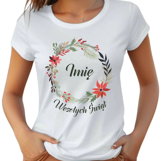 Koszulka damska świąteczna - Wesołych Świąt - personalizowana BN19