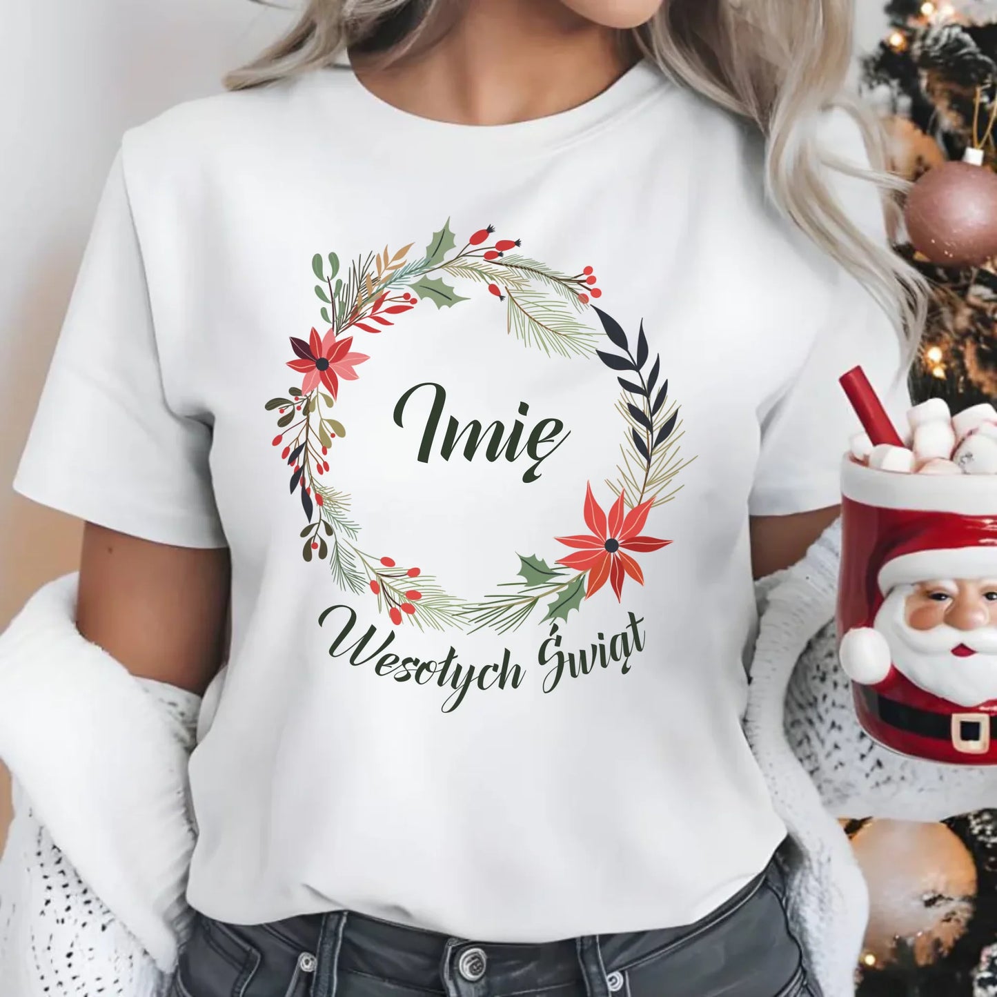 Koszulka damska świąteczna - Wesołych Świąt - personalizowana BN19